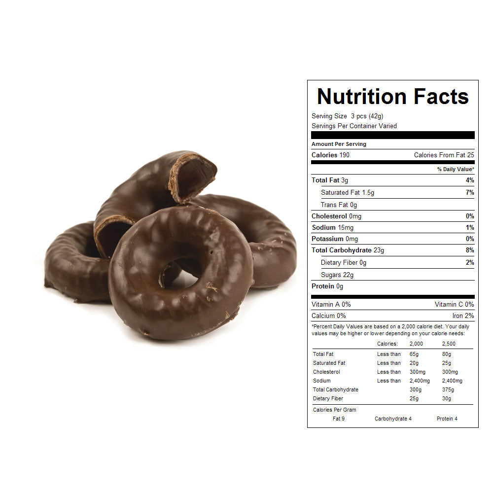Chocolate Covered Raspberry Jell Rings Bulk Candy 5 lbs