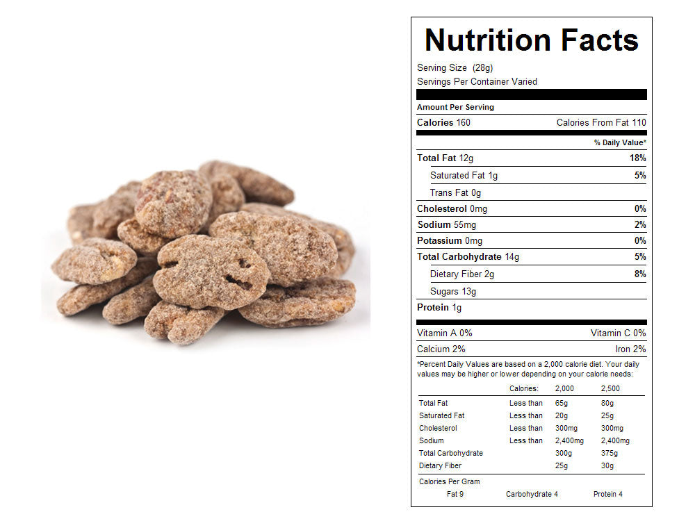 Cinnamon Coated Bulk Pecans 25 lbs
