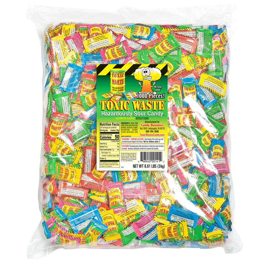 Toxic Waste Sour Bulk Wrapped Candy (1000 ct)