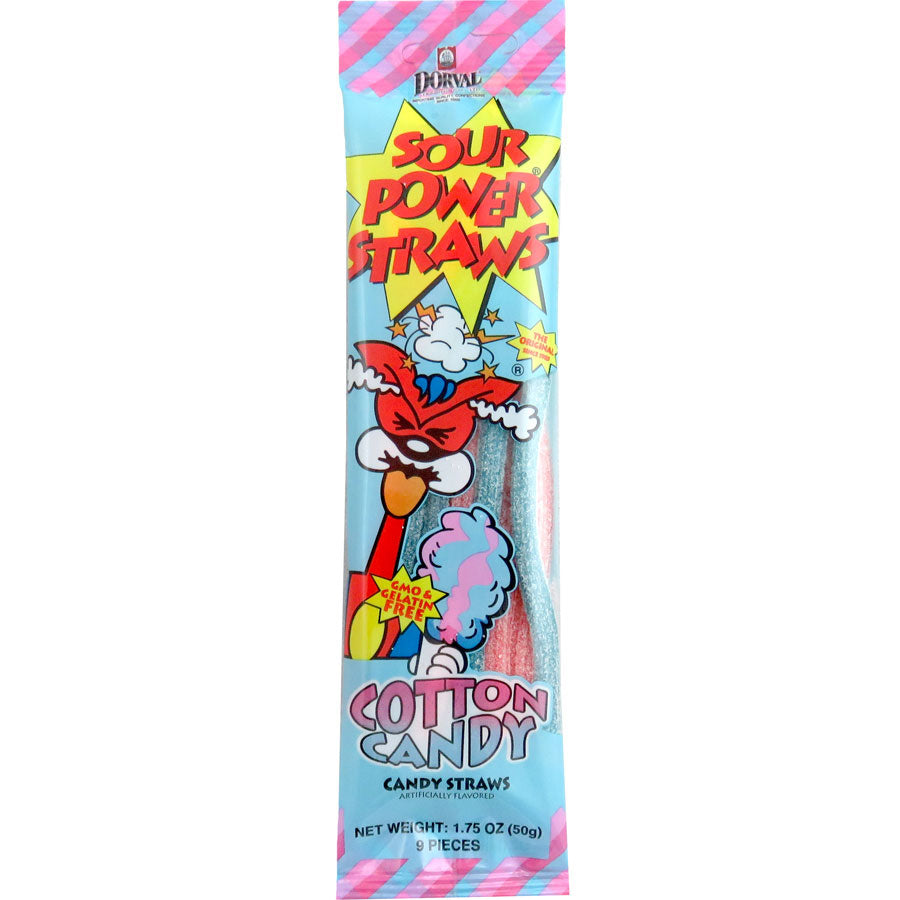 Sour Power Cotton Candy Flavored Straws (24 ct)