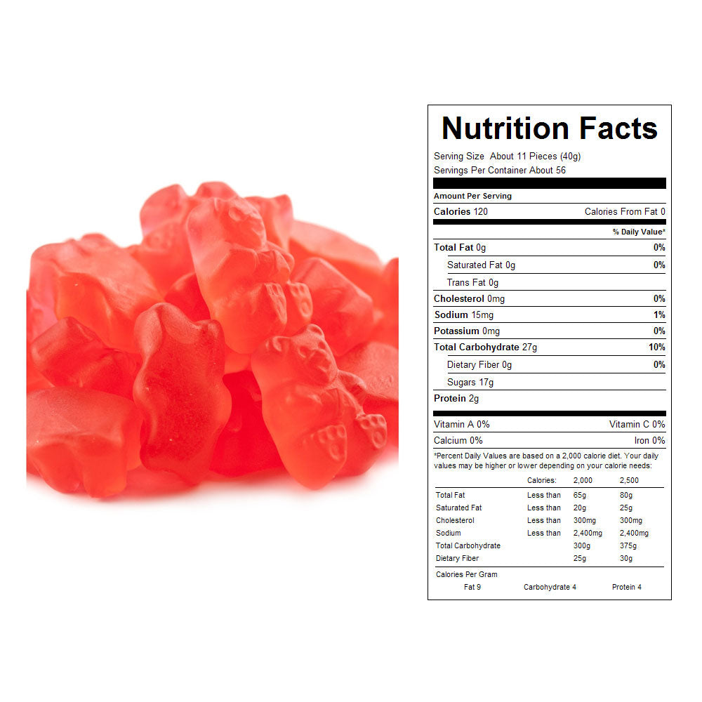 Fresh Strawberry Gummy Bears Bulk Candy 20 lbs