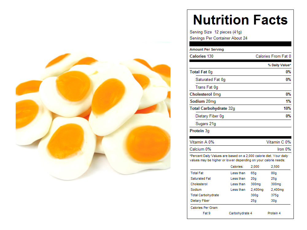 Mini Fried Eggs Bulk Gummy Candy 26 lbs