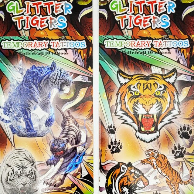 Glitter Tiger Temporary Vending Tattoos (300 ct)
