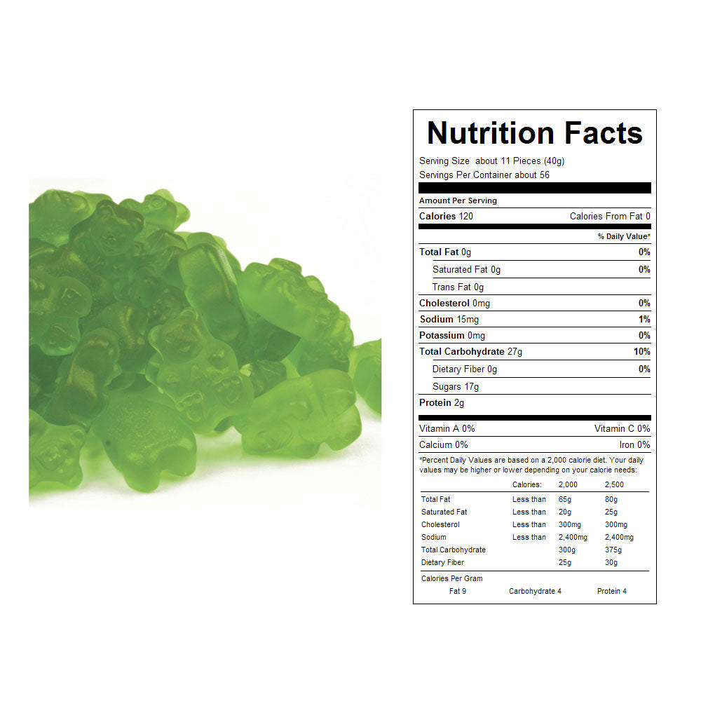 Green Apple Gummy Bears Bulk Candy 20 lbs