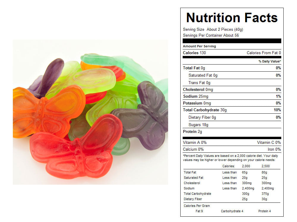 Gummy Butterflies Bulk Candy 20 lbs