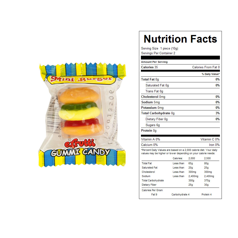 Gummy Mini Burgers Bulk Candy 60 ct