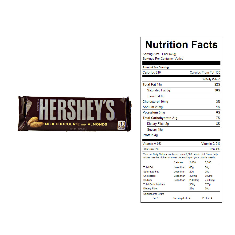 Hersheys Almond Candy Bars 36 ct