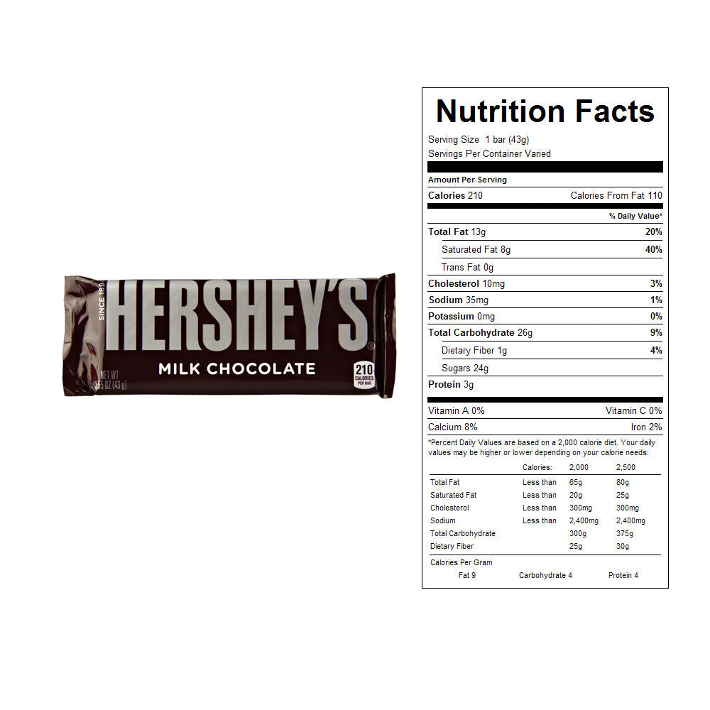 Hersheys Milk Chocolate Candy Bars 36 ct