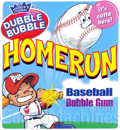 Home Run White Baseball Gumballs