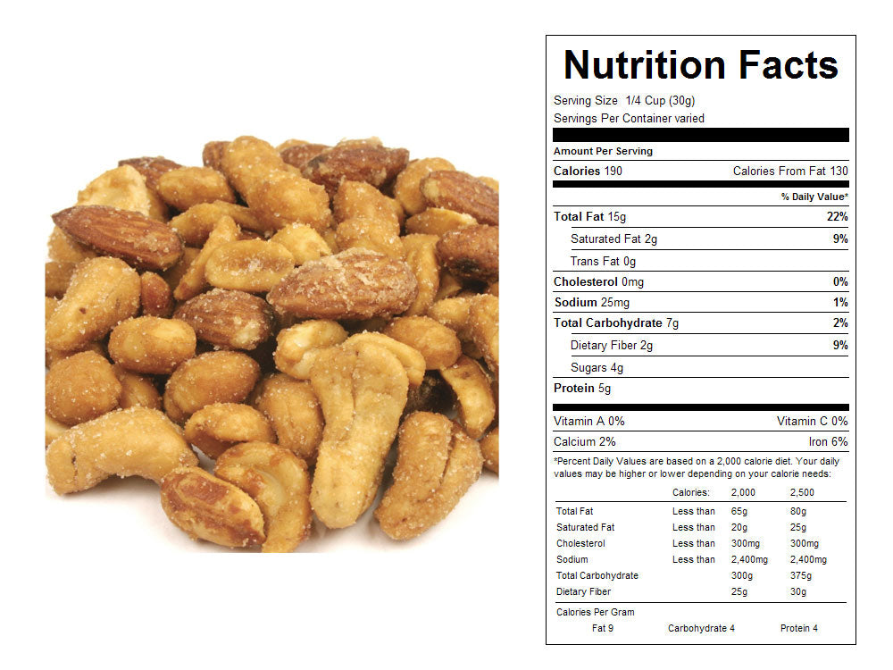 Honey Roasted Peanut Cashew Almond Bulk Nut Mix 10 lbs