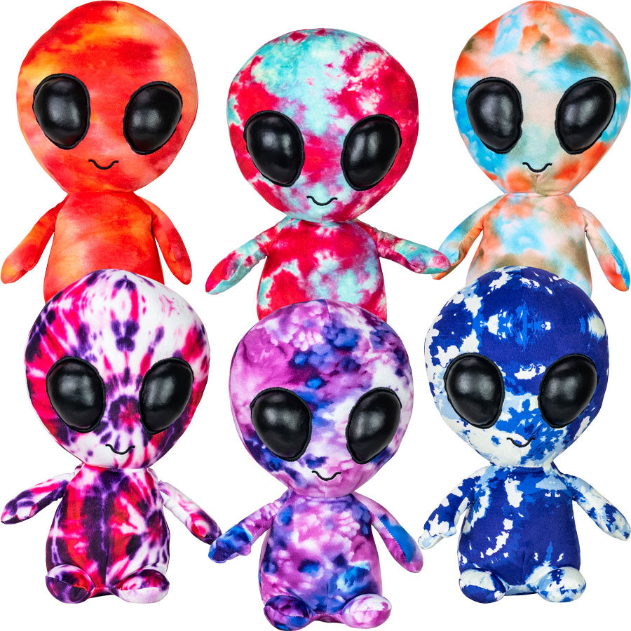 Jumbo Tie Dye Alien Plush 11.5" Mix (42 ct)