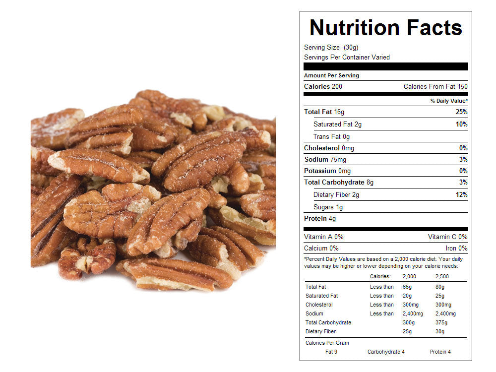 Mammoth Roasted and Salted Bulk Pecan Halves 12 lbs