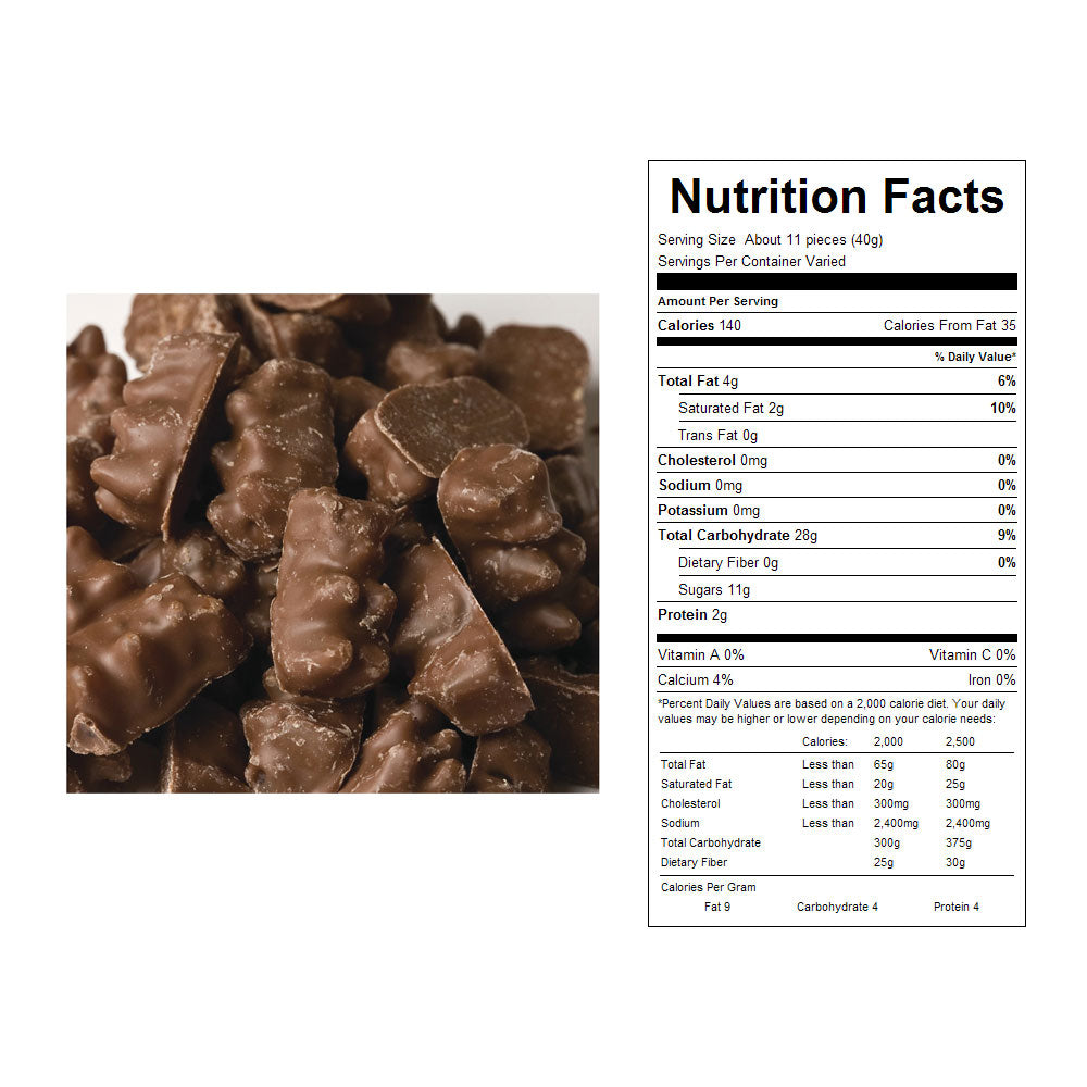 Milk Chocolate Gummy Bears Bulk Candy 8 lbs