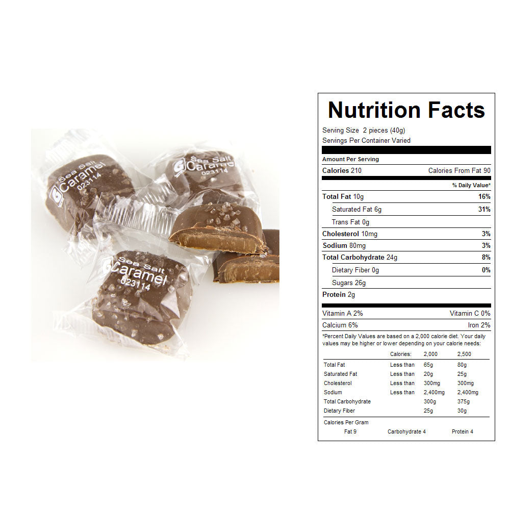 Milk Chocolate Sea Salt Caramels Bulk Candy 10 lbs