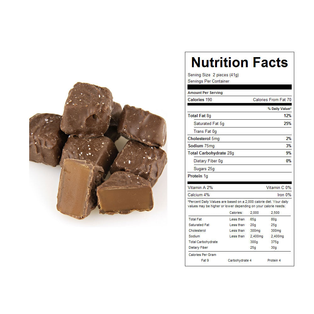 Milk Chocolate Vanilla Caramels with Sea Salt Bulk Candy 5 lbs