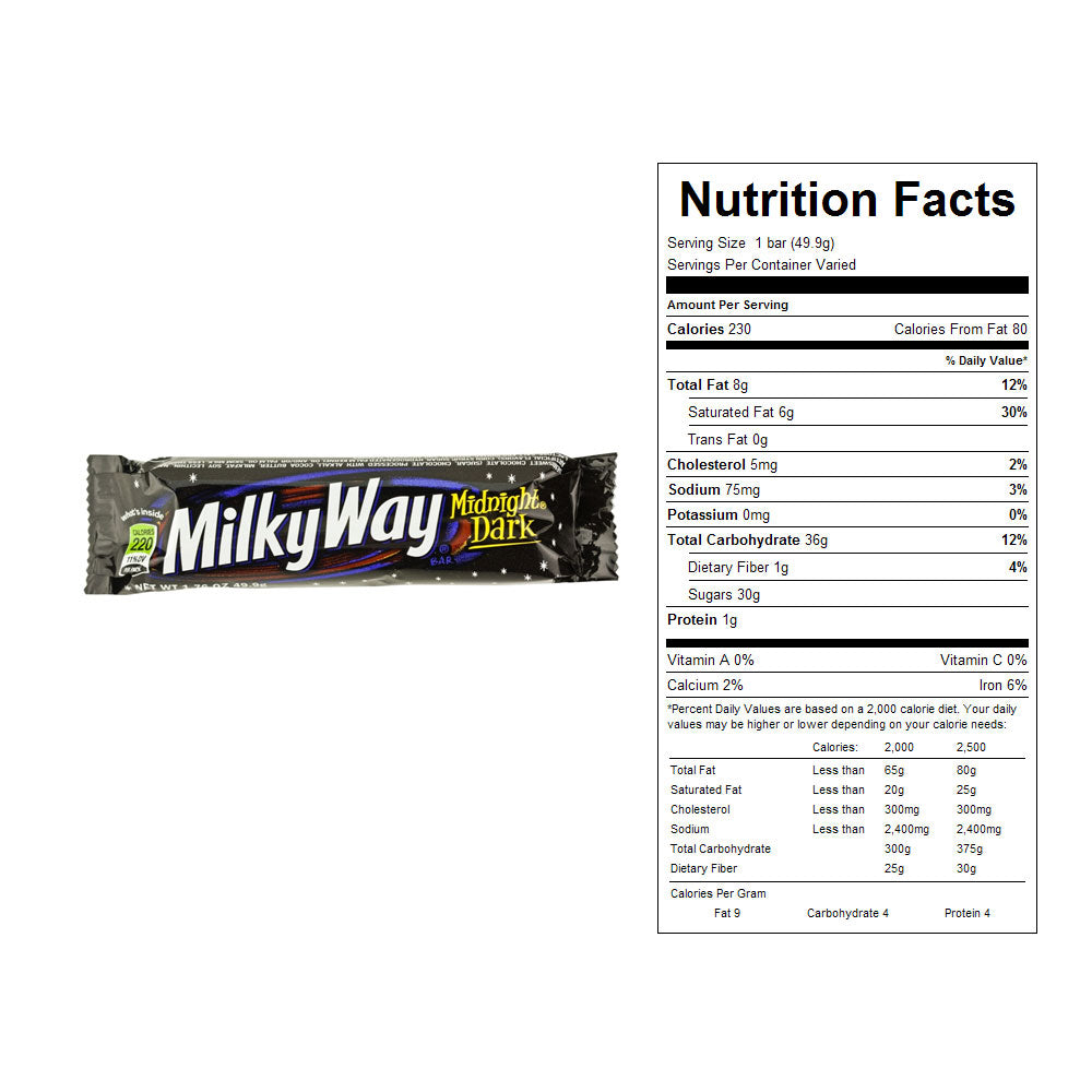 Milky Way Midnight Dark Candy Bars 24 ct
