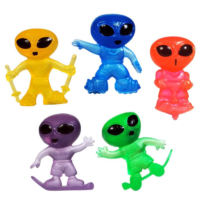 Glow-in-the-Dark Mini Aliens Figurines Bulk Vending Toys (100 ct)