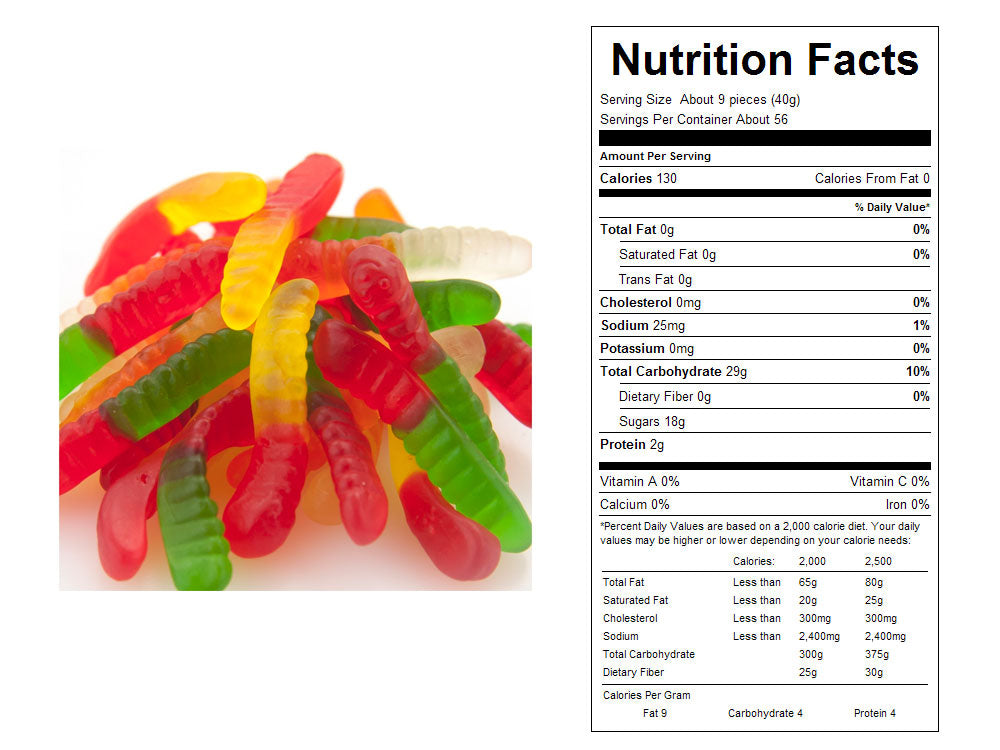 Assorted Mini Bulk Gummy Worms 20 lbs