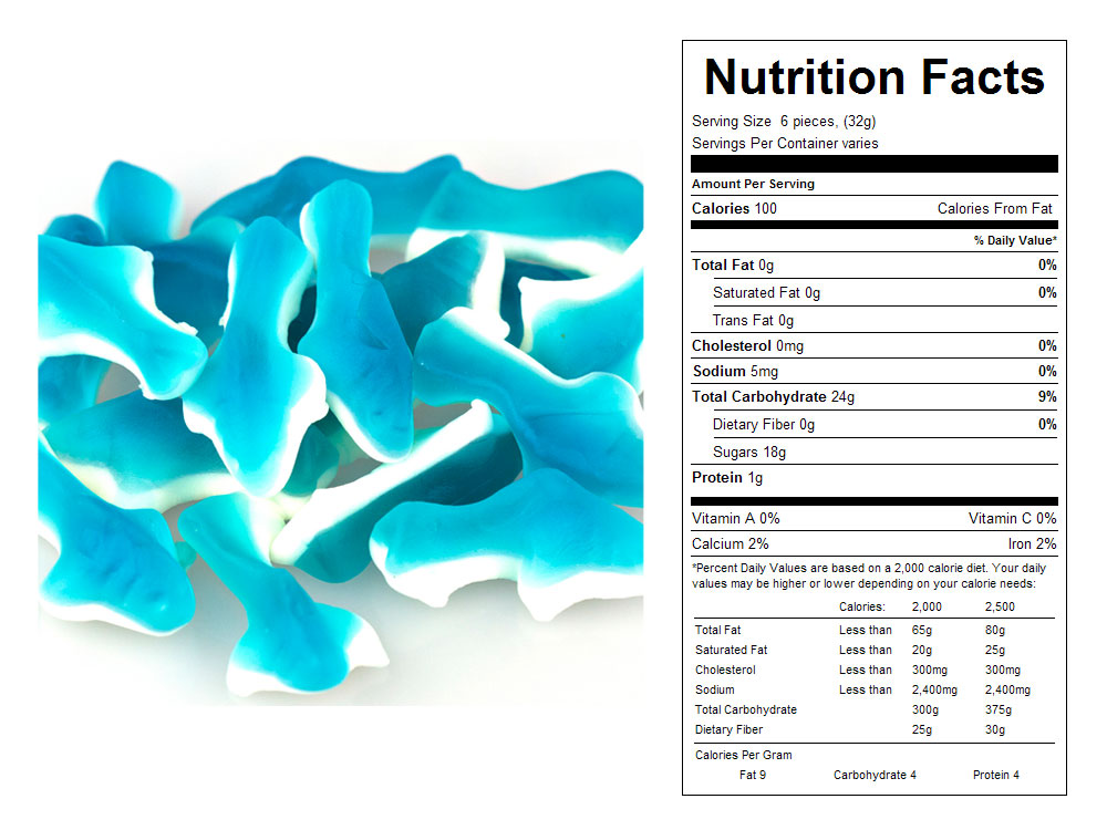 Mini Gummy Sharks Bulk Candy 30 lbs