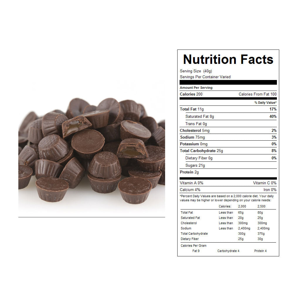 Mini Milk Chocolate Caramel Cups Bulk Candy 10 lbs