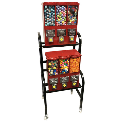 Multi-Vend 6 Way Candy & Gumball Rack (Red)