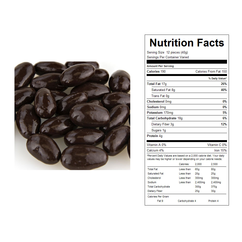 No Sugar Added, Dark Chocolate Almonds Bulk Candy 10 lbs