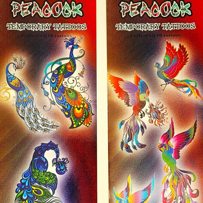 Peacock Temporary Vending Tattoos (300 ct)