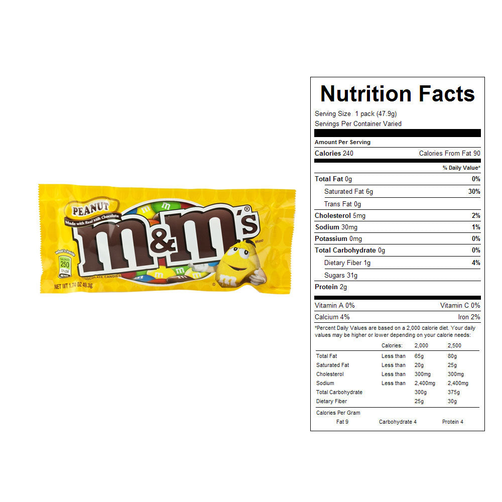 Peanut MandMs Milk Chocolate Candies 48 ct
