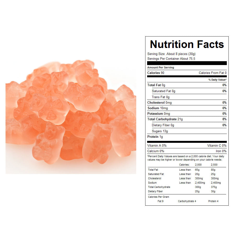 Pink Grapefruit Gummy Bears Bulk Candy 20 lbs