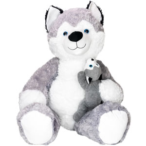 Husky with Baby 37 inch Plush (2 ct)