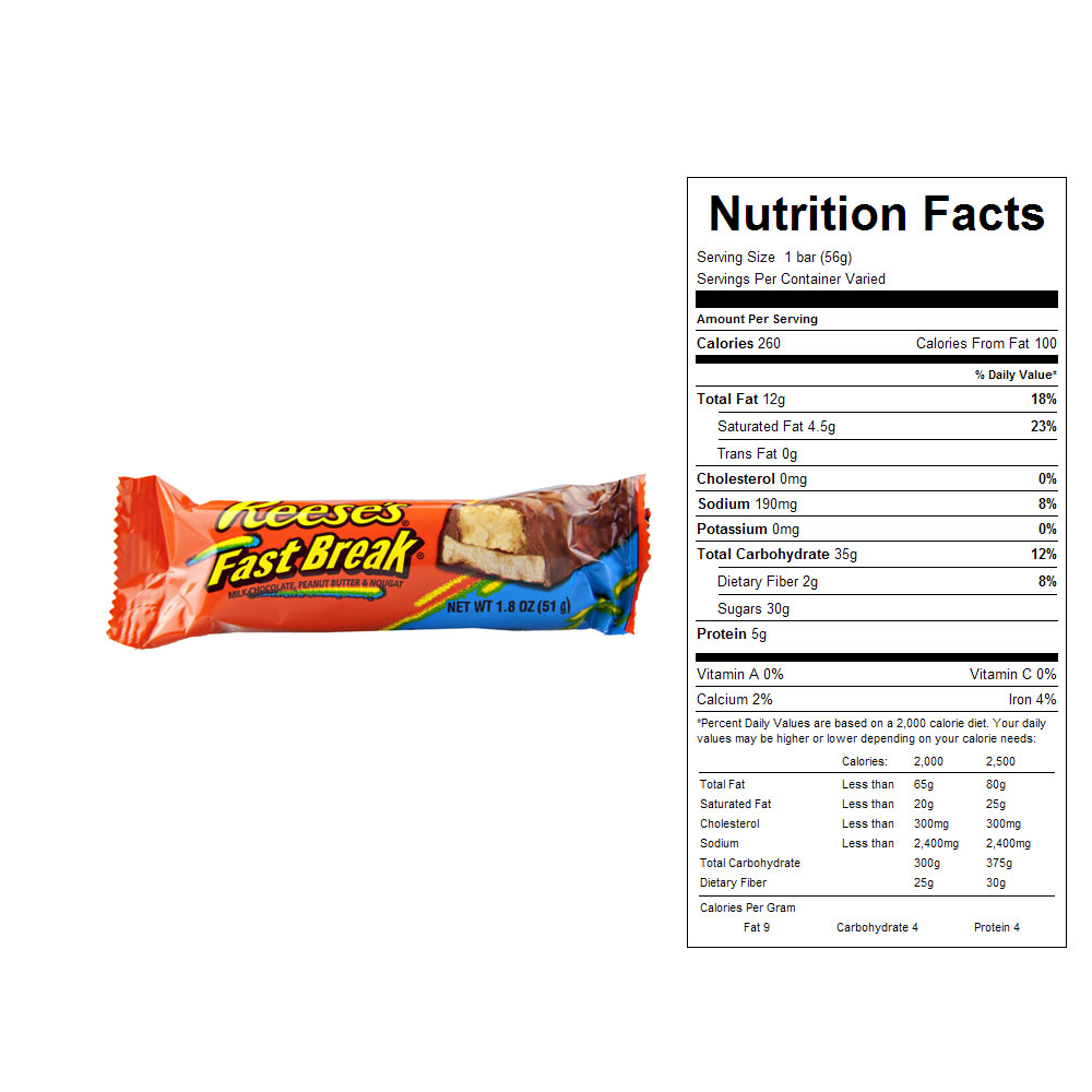 Reeses Fast Break Candy Bars 18 ct