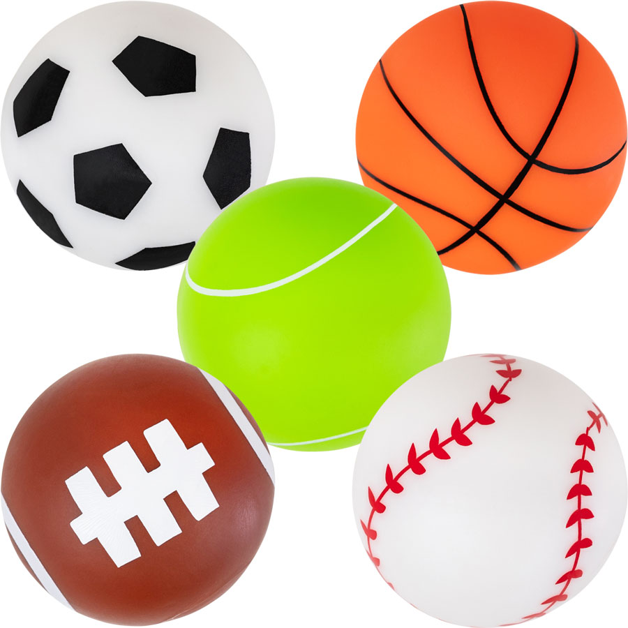 Rubber Sports Balls Assortment (2 inch) 50 ct