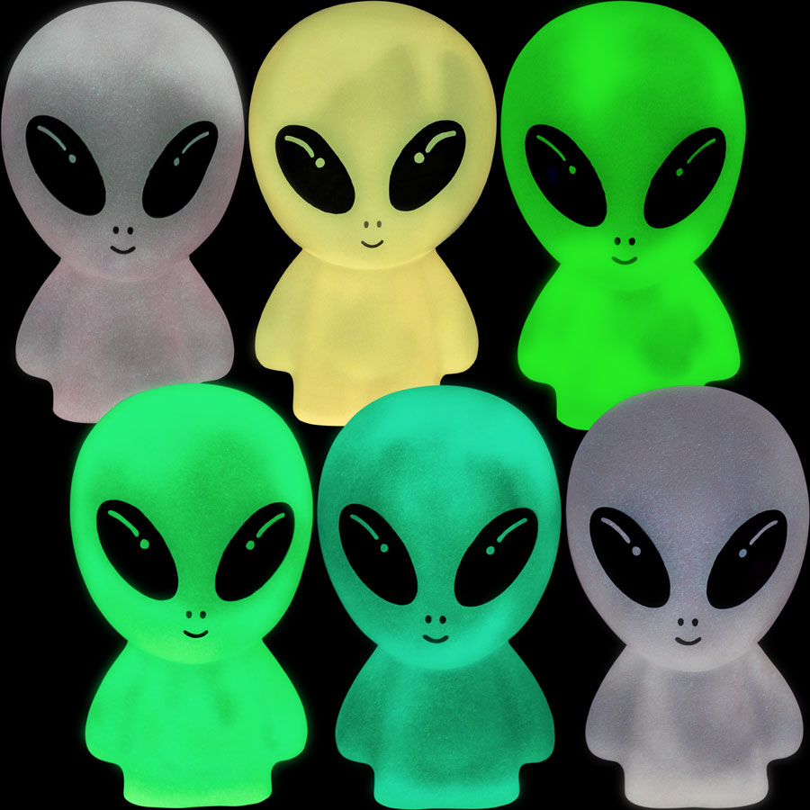 Rubber Glow in the Dark Aliens (3-inch) 50 ct