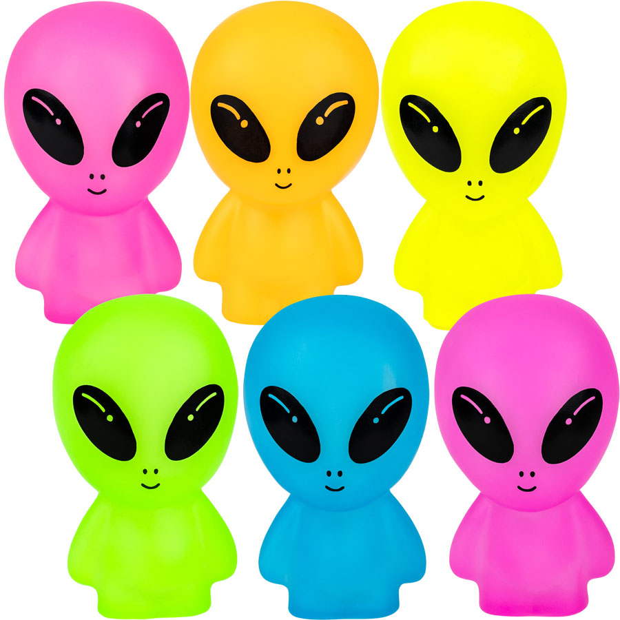 Rubber Glow in the Dark Aliens (3-inch) 50 ct