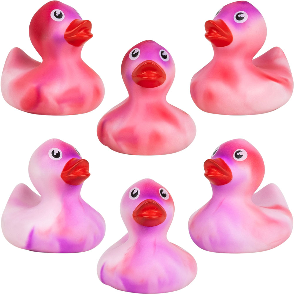 Rubber Marble Color Swirl Ducks (2 inch) 50 ct