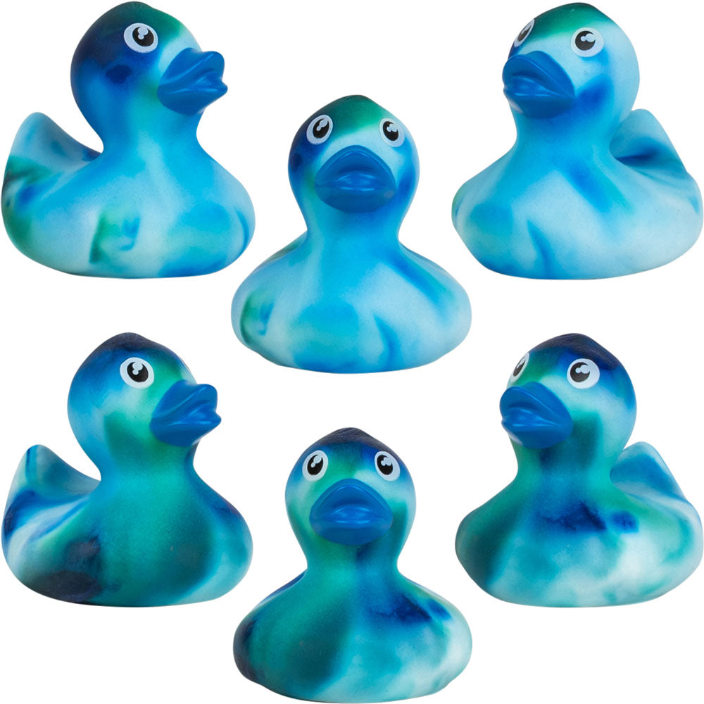 Rubber Marble Color Swirl Ducks (2 inch) 50 ct