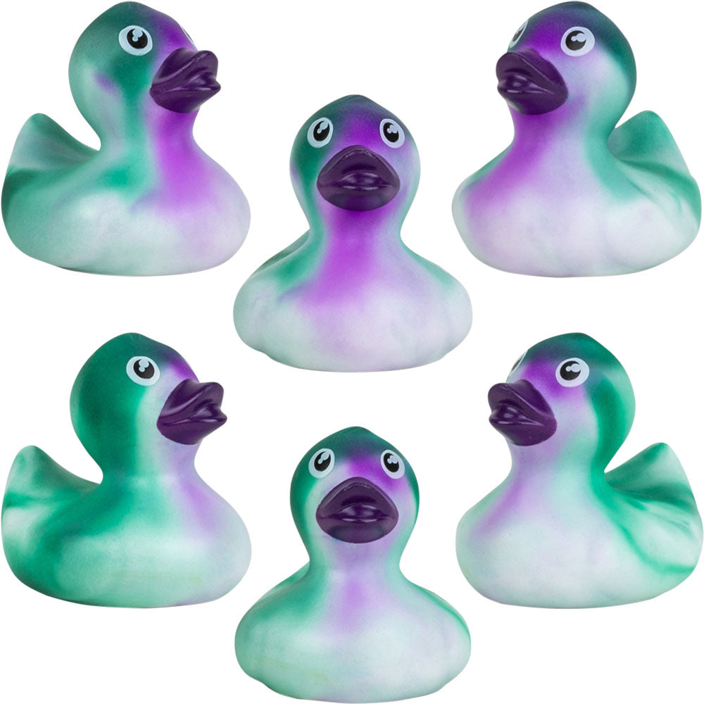 Rubber Marble Color Swirl Ducks (2 inch) 50 ct