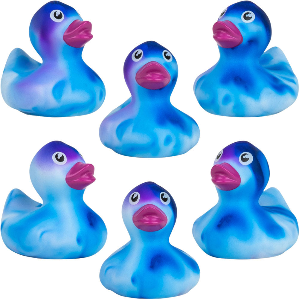 Rubber Marble Color Swirl Ducks (2 inch) 50 ct