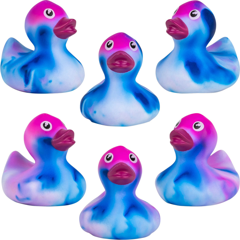 Rubber Marble Color Swirl Ducks (2 inch) 50 ct