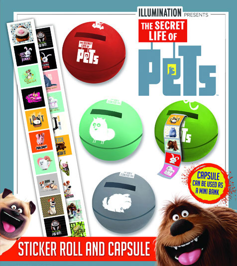 Secret Life of Pets Sticker Rolls Vending Capsules (2-inch)