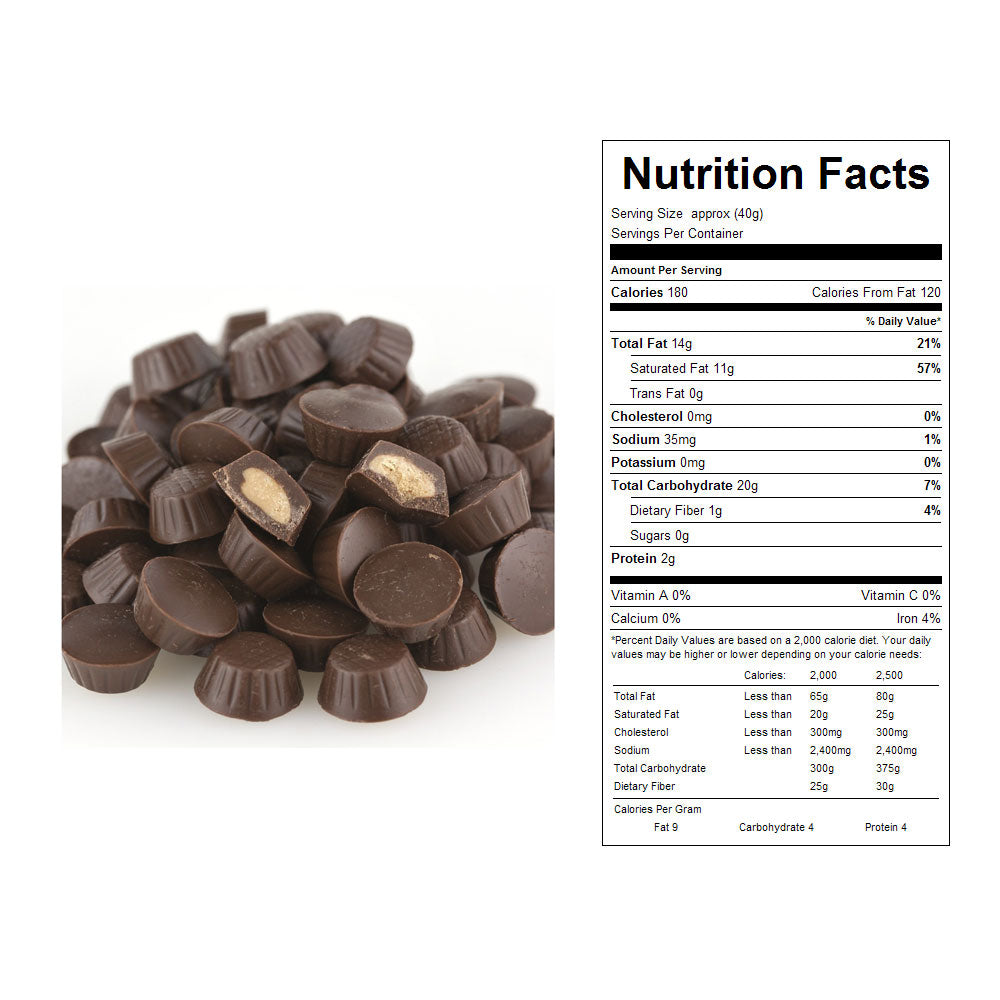 Sugar Free, Mini Milk Chocolate Peanut Butter Cups Bulk Candy 10 lbs