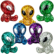 Sitting Glitter Alien Figures Bulk Vending Toys (100 ct)