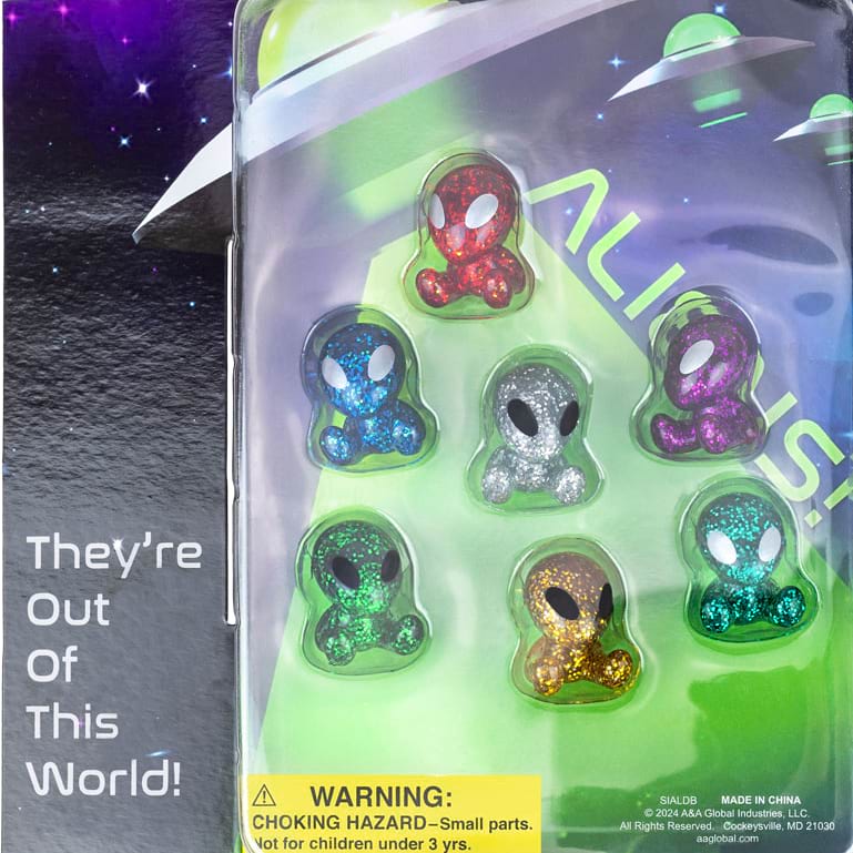 Sitting Glitter Alien Figures Vending Capsules (2 inch) 250 ct
