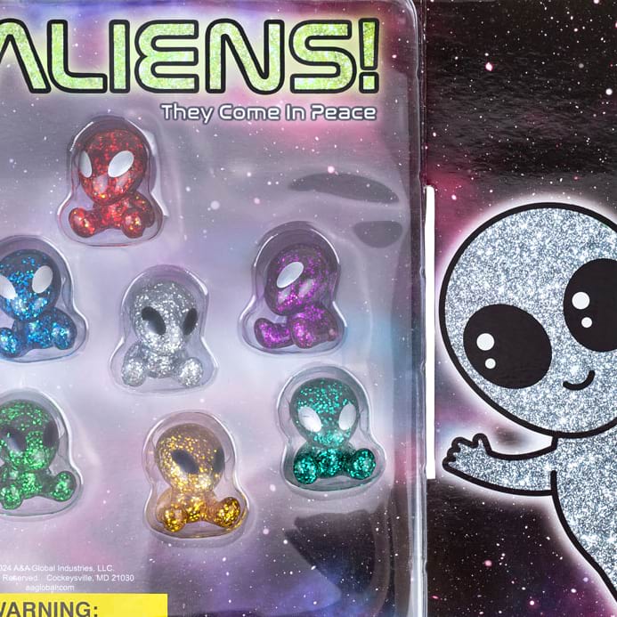 Sitting Glitter Alien Figures Vending Capsules (1-inch) 250 ct