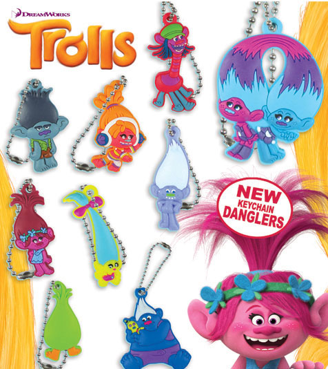 Trolls 2D Keychains Vending Capsules (2-inch)