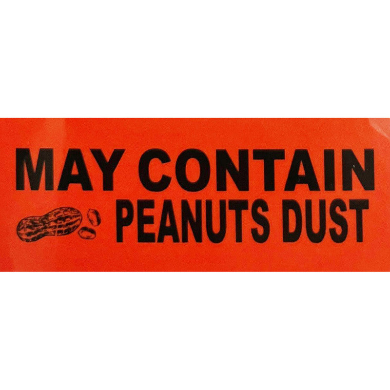 "May Contain Peanut Dust" Warning Label