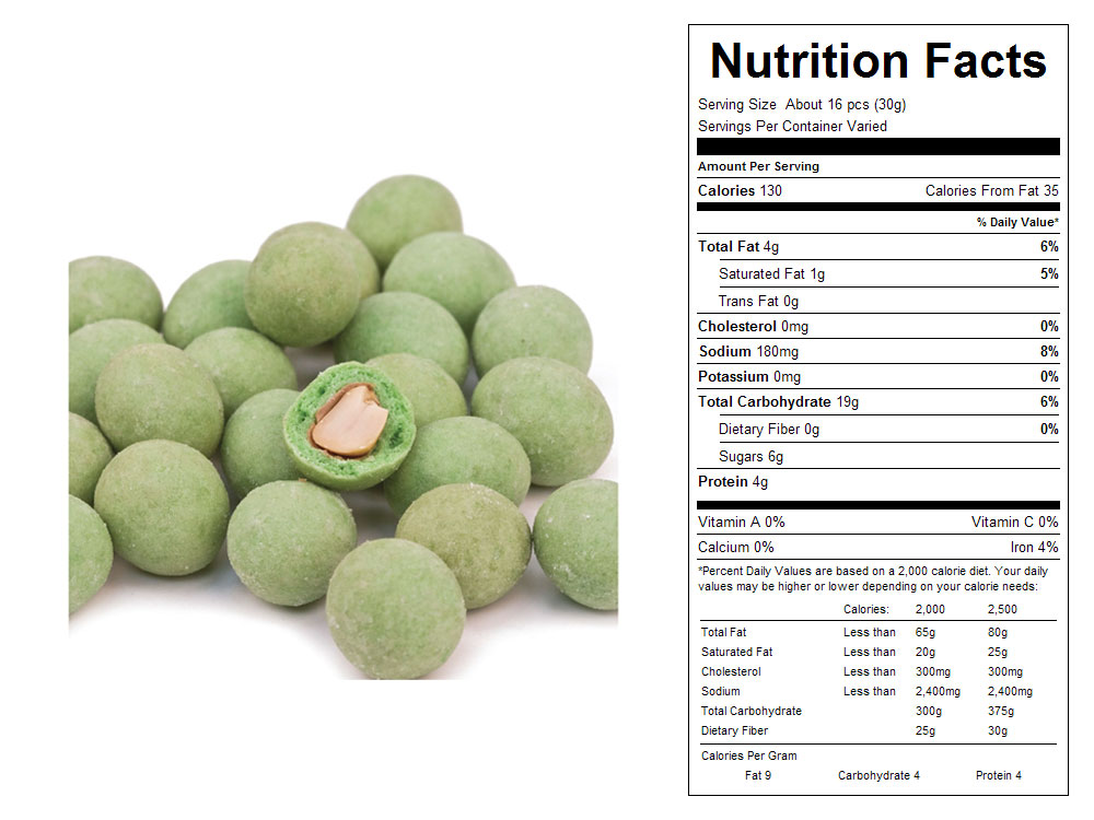Wasabi Crunchy Coated Bulk Peanuts 22 lbs