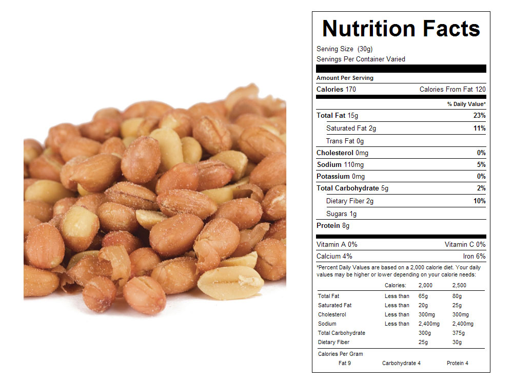 Roasted Salted Peanuts Nutrition Nutrition Ftempo