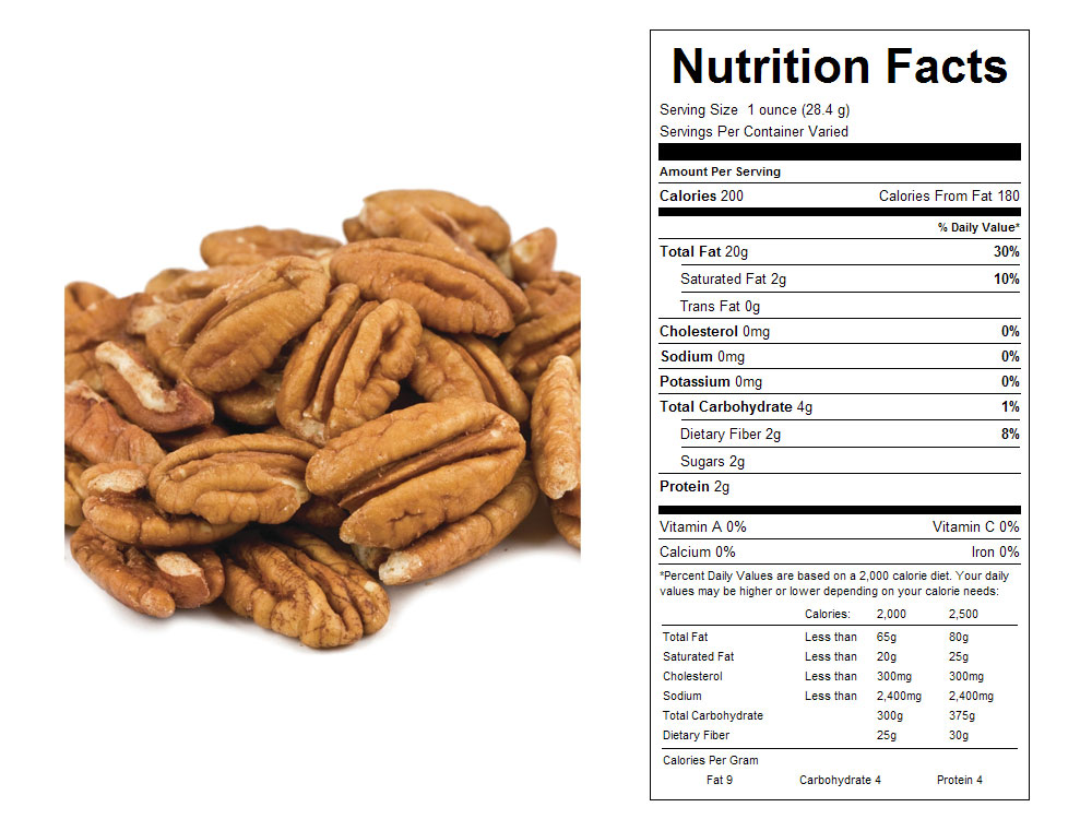 Nutrition Facts Pecan Halves Nutrition Ftempo