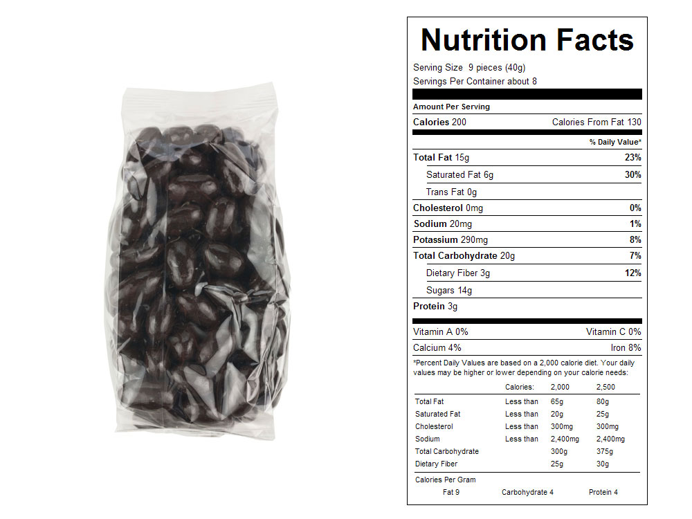 Buy Dark Chocolate Covered Packaged Almonds Vending Machine Supplies